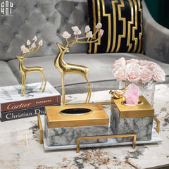 Khay Trang Trí Vân Đá Marble Madison Ss25-CẬU HAI HOME DECOR