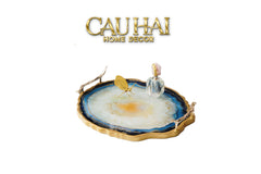 Khay Tròn Abysses Bleu Profond Ronde Decorative Trays 36x40-CẬU HAI HOME DECOR