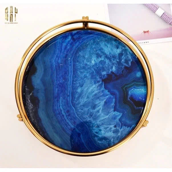 Khay Tròn Blue Ocean D38-CẬU HAI HOME DECOR