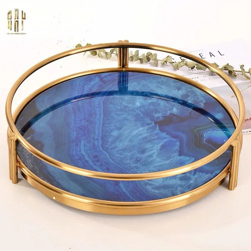 Khay Tròn Blue Ocean D38-CẬU HAI HOME DECOR