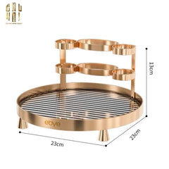 Khay Tròn Phòng Tắm Bàn Trang Điểm - Champagne Luxe - Waterproof Vanity Organizers 23cm-CẬU HAI HOME DECOR