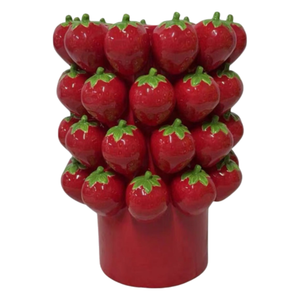 La Sicilia Royale - Bình Hoa Gốm Sứ Strawberry Impériale Rouge 19x26 H25-BÌNH HOA-CẬU HAI HOME DECOR-CẬU HAI HOME DECOR