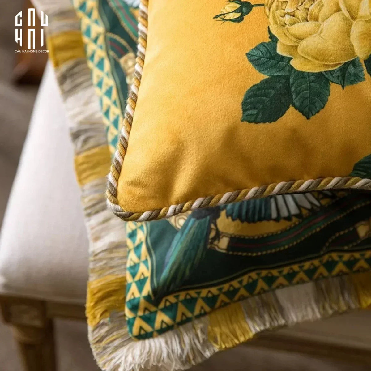 L’Atelier Du Cusson - Vỏ Gối Nhung Minh Hoàng A 45x45-VỎ GỐI-CẬU HAI HOME DECOR-CẬU HAI HOME DECOR