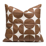 Vỏ gối da hình học Géométrique Camel Ivory 45x45-Vỏ Gối Trang Trí-CẬU HAI HOME DECOR-CẬU HAI HOME DECOR