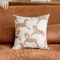 Les Cussins D’Élégance - Vỏ Gối Canvas Équestre Wild Spirit 45-CẬU HAI HOME DECOR