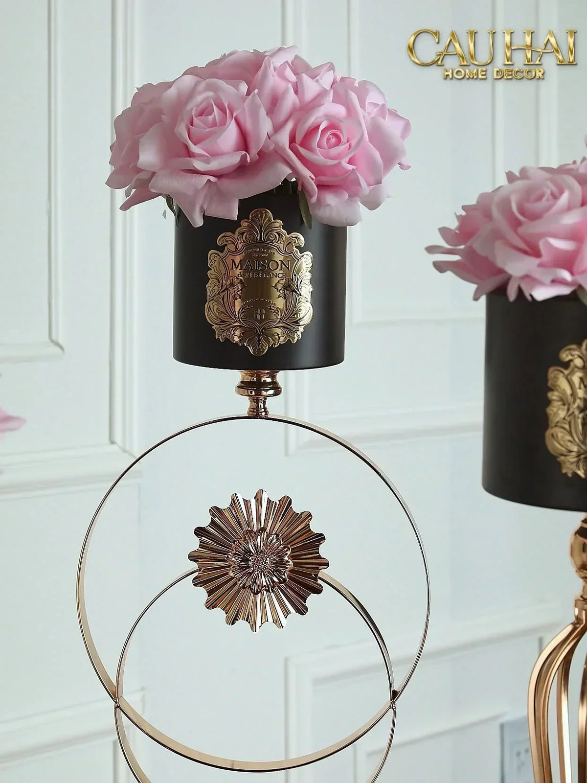 L’Essence Du Rose 12 - Chậu Hoa Hồng Versailles Grande H52-BÌNH HOA-Đối tác tại Trung Quốc theo từng đơn đặt hàng-CẬU HAI HOME DECOR