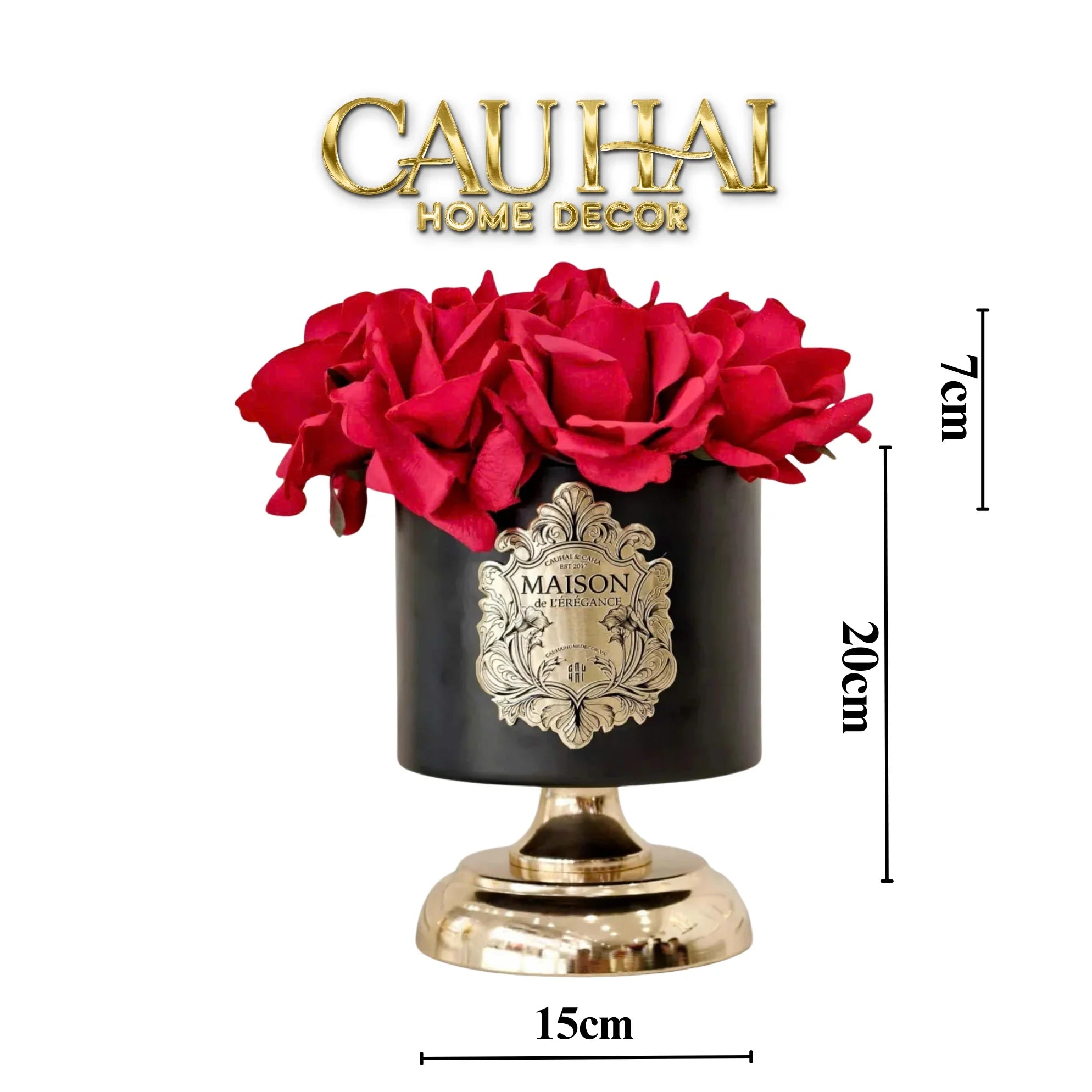 L’Essence Du Rose 15 - Chậu Hoa Hồng Pedestal H20-CẬU HAI HOME DECOR
