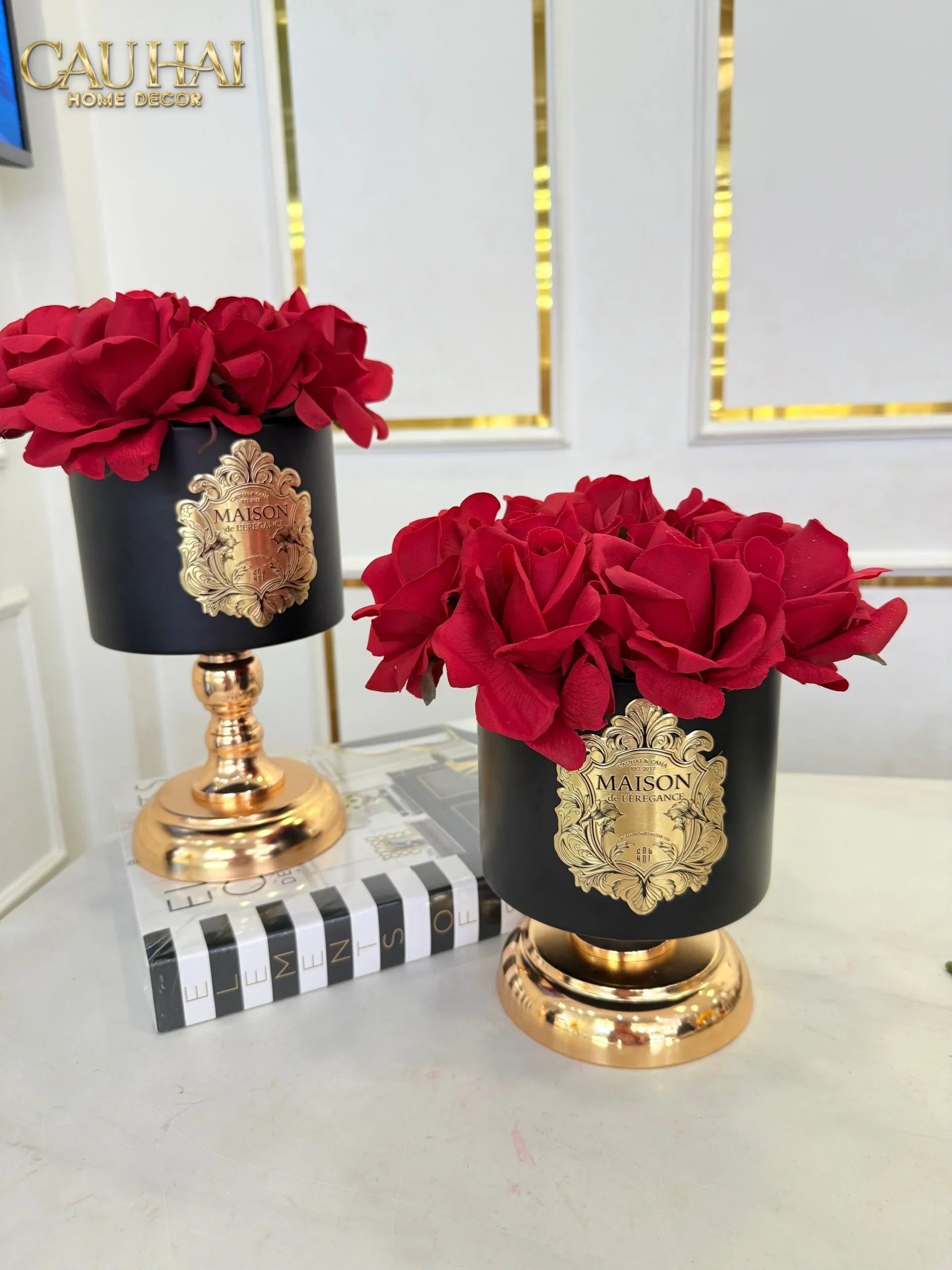 L’Essence Du Rose 15 - Chậu Hoa Hồng Pedestal H26-CẬU HAI HOME DECOR