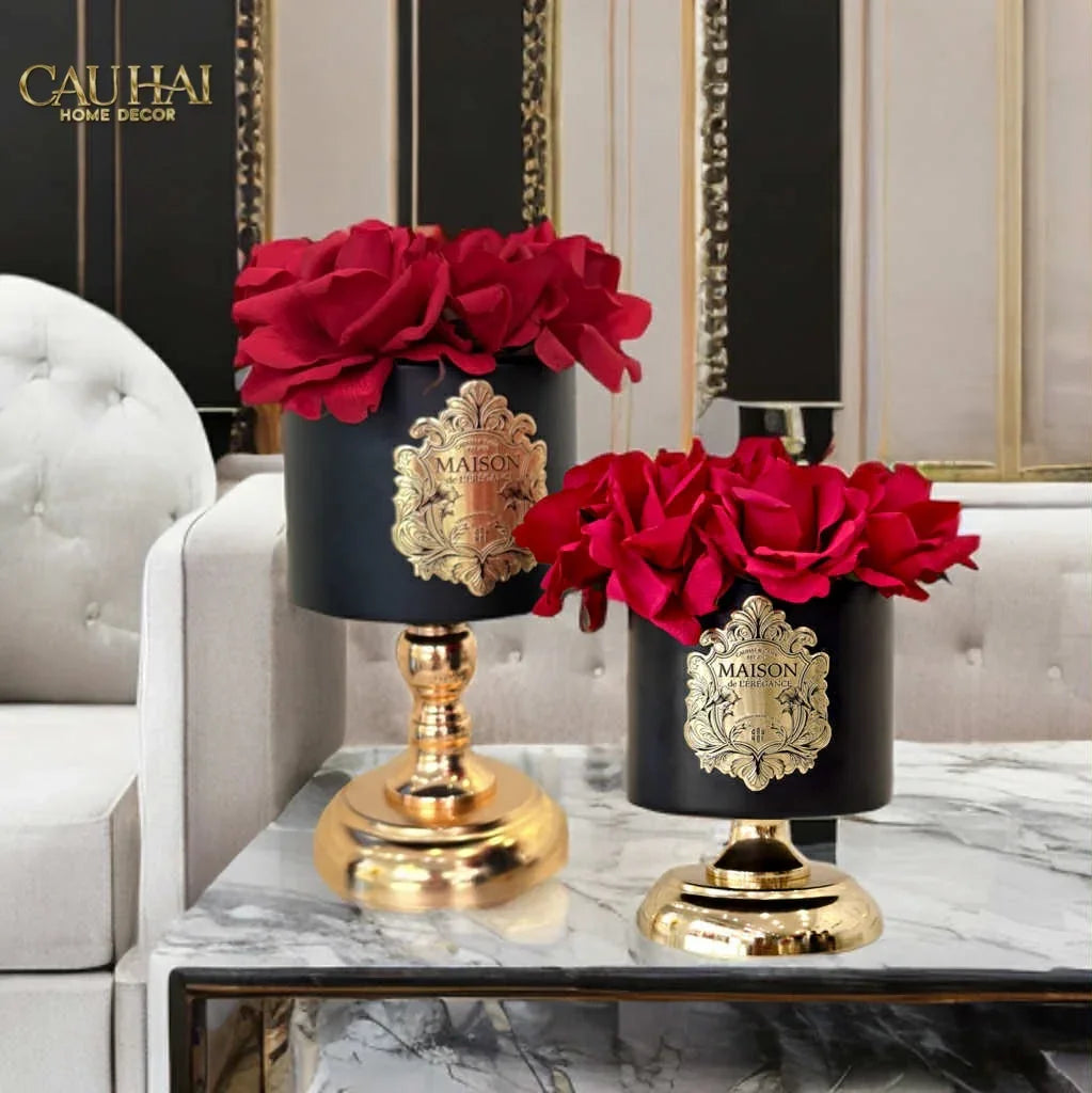L’Essence Du Rose 15 - Chậu Hoa Hồng Pedestal H26-CẬU HAI HOME DECOR