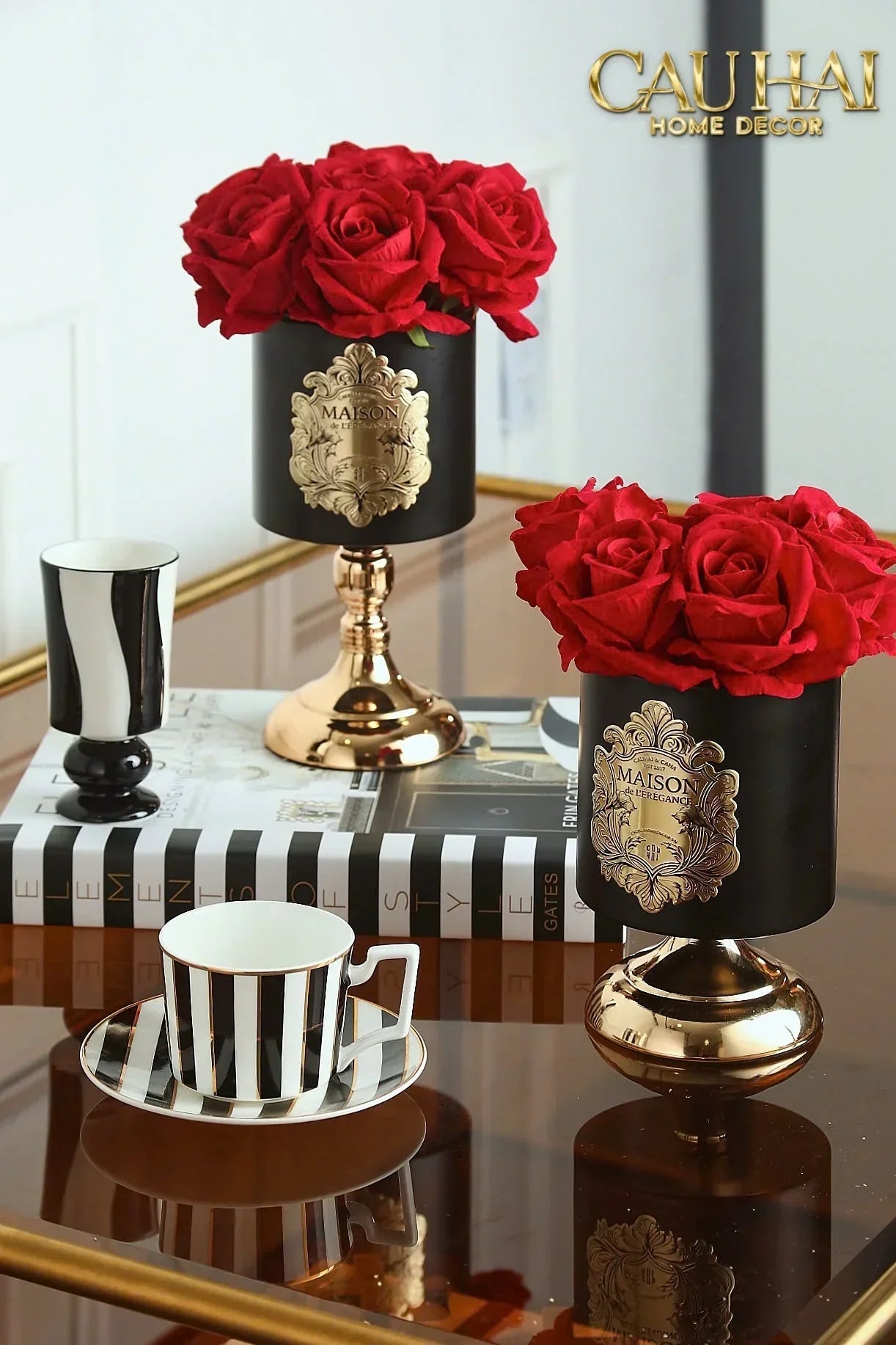 L’Essence Du Rose - Chậu Hoa Hồng D12-CẬU HAI HOME DECOR