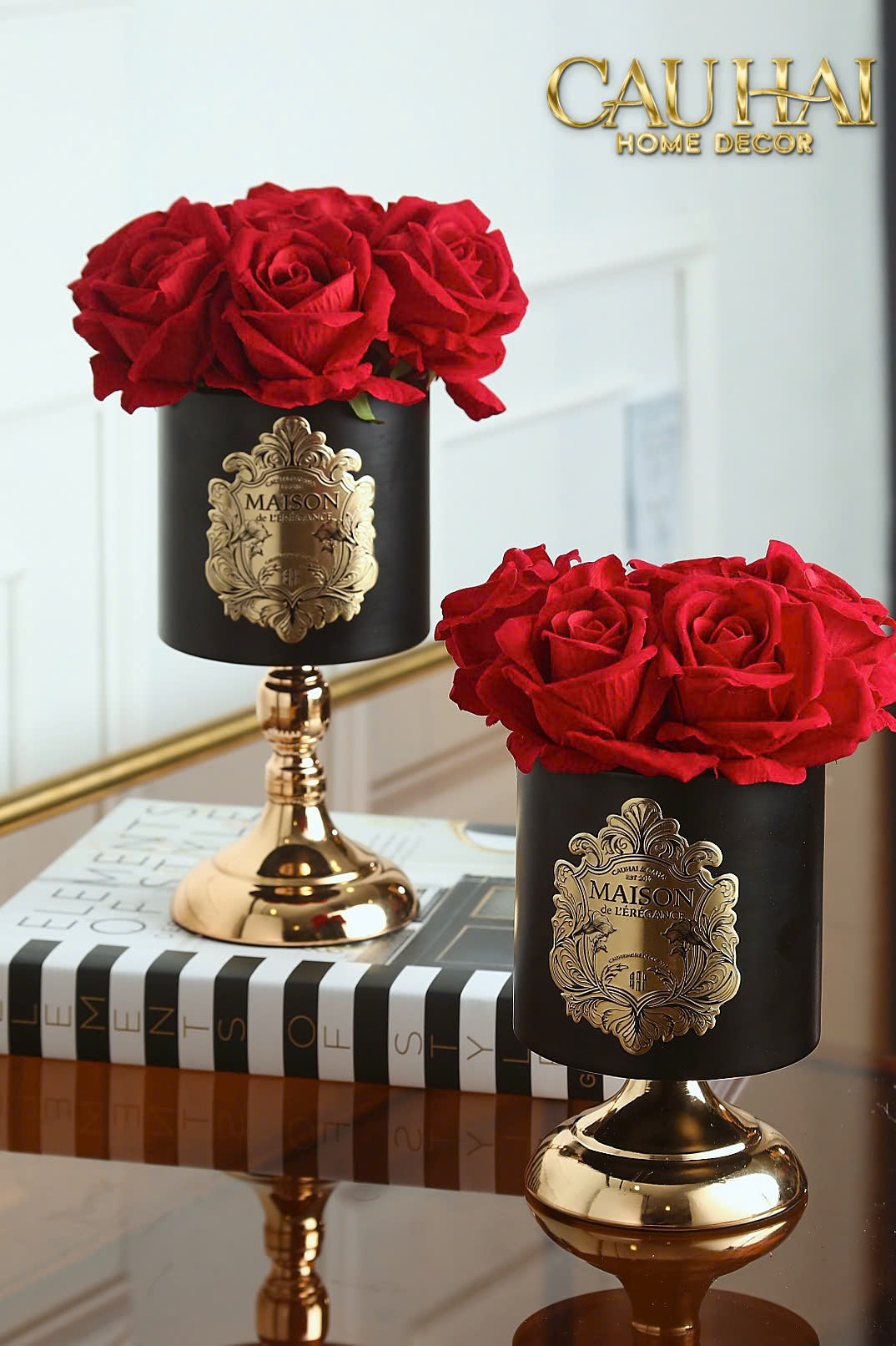 L’Essence Du Rose - Chậu Hoa Hồng D12 - CẬU HAI HOME DECOR