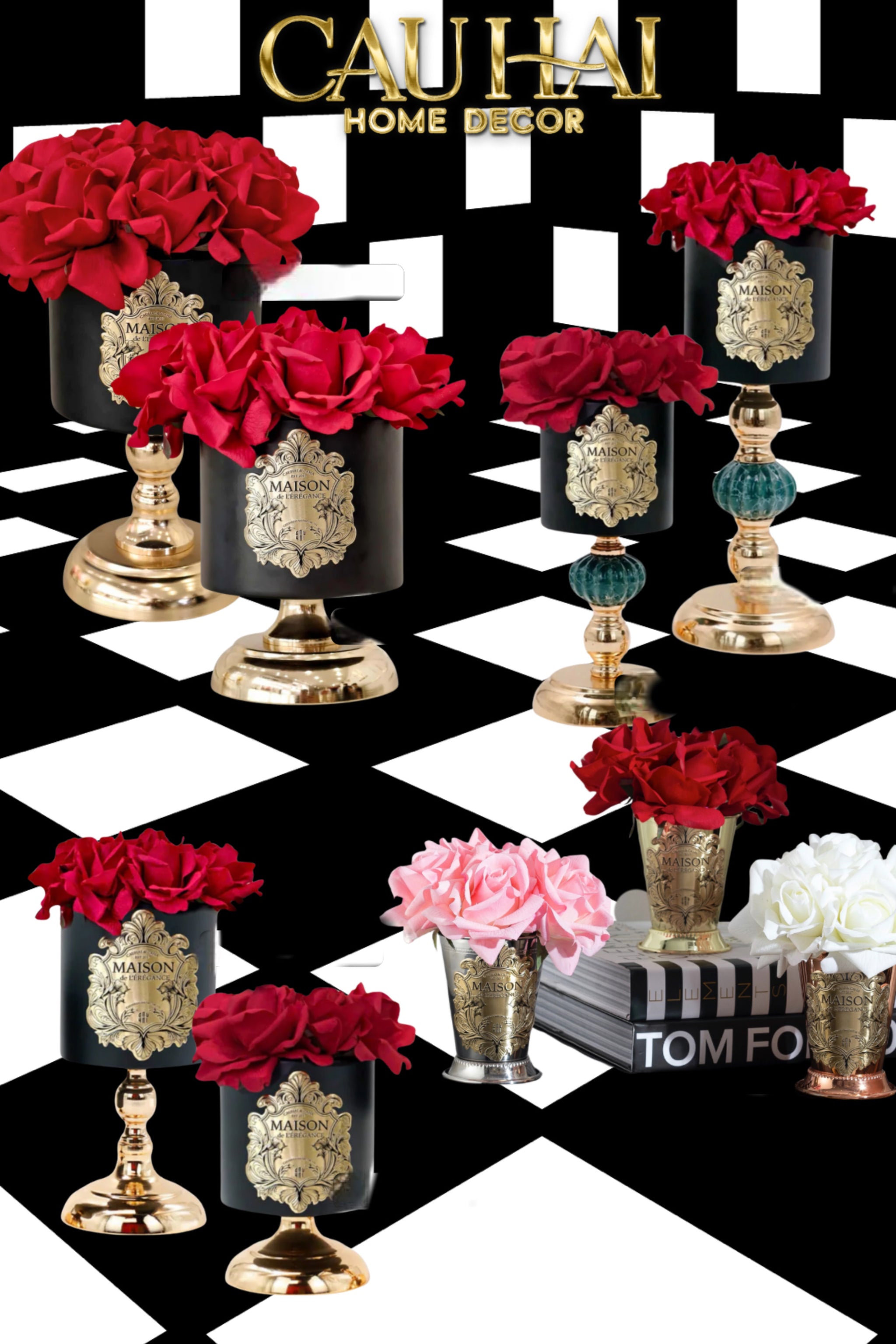 L’Essence Du Rose - Chậu Hoa Hồng D12 - CẬU HAI HOME DECOR