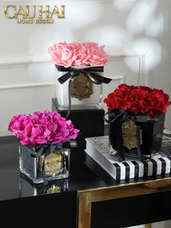 L’Essence Du Rose - Chậu Hoa Hồng Thuỷ Tinh Maison De L’Élégance D15-CẬU HAI HOME DECOR