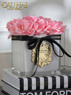 L’Essence Du Rose - Chậu Hoa Hồng Thuỷ Tinh Maison De L’Élégance D15-CẬU HAI HOME DECOR