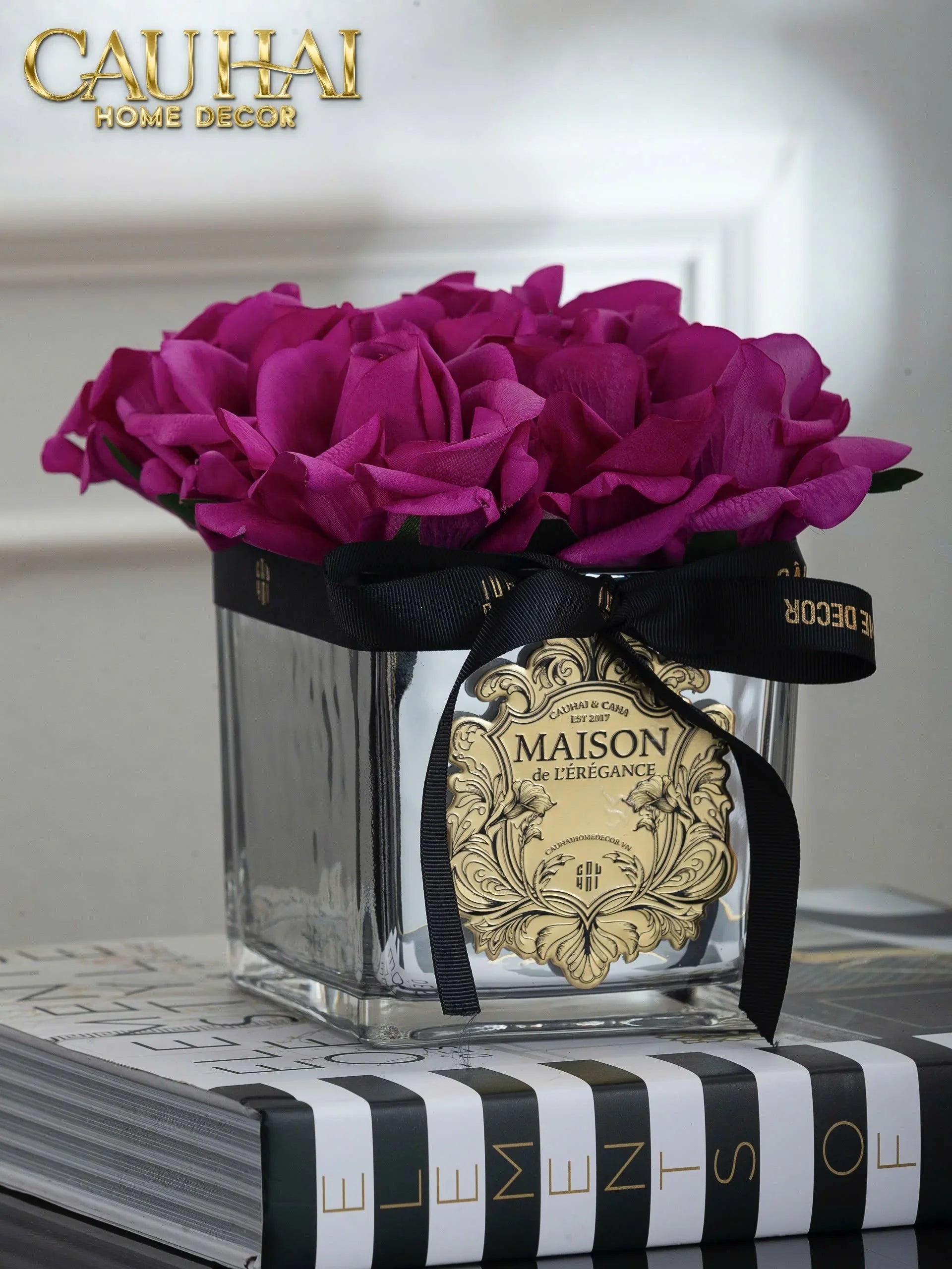 L’Essence Du Rose - Chậu Hoa Hồng Thuỷ Tinh Maison De L’Élégance D15-CẬU HAI HOME DECOR