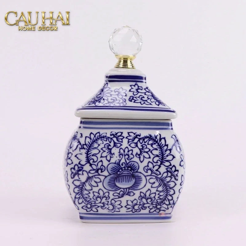 Lọ Cắm Hoa - Hoà Điền Ngọc - Indochine Indigo Porcelain Vases-CẬU HAI HOME DECOR