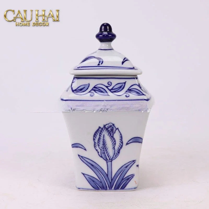 Lọ Cắm Hoa - Hoà Điền Ngọc - Indochine Indigo Porcelain Vases-CẬU HAI HOME DECOR