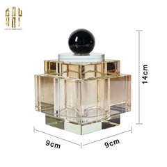Lọ Crystal Obsidian Cube - Champagne-CẬU HAI HOME DECOR