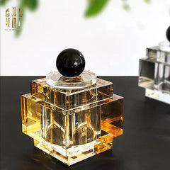 Lọ Crystal Obsidian Cube - Champagne-CẬU HAI HOME DECOR