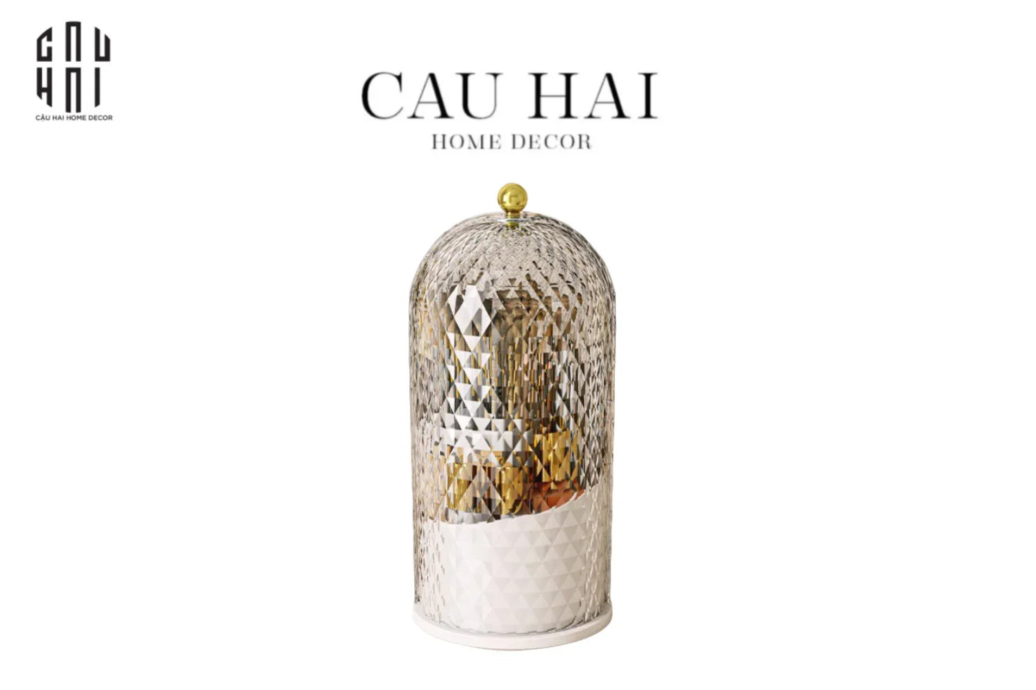 LỌ ĐỰNG CỌ DIAMOND 360 - BLANC - CẬU HAI HOME DECOR