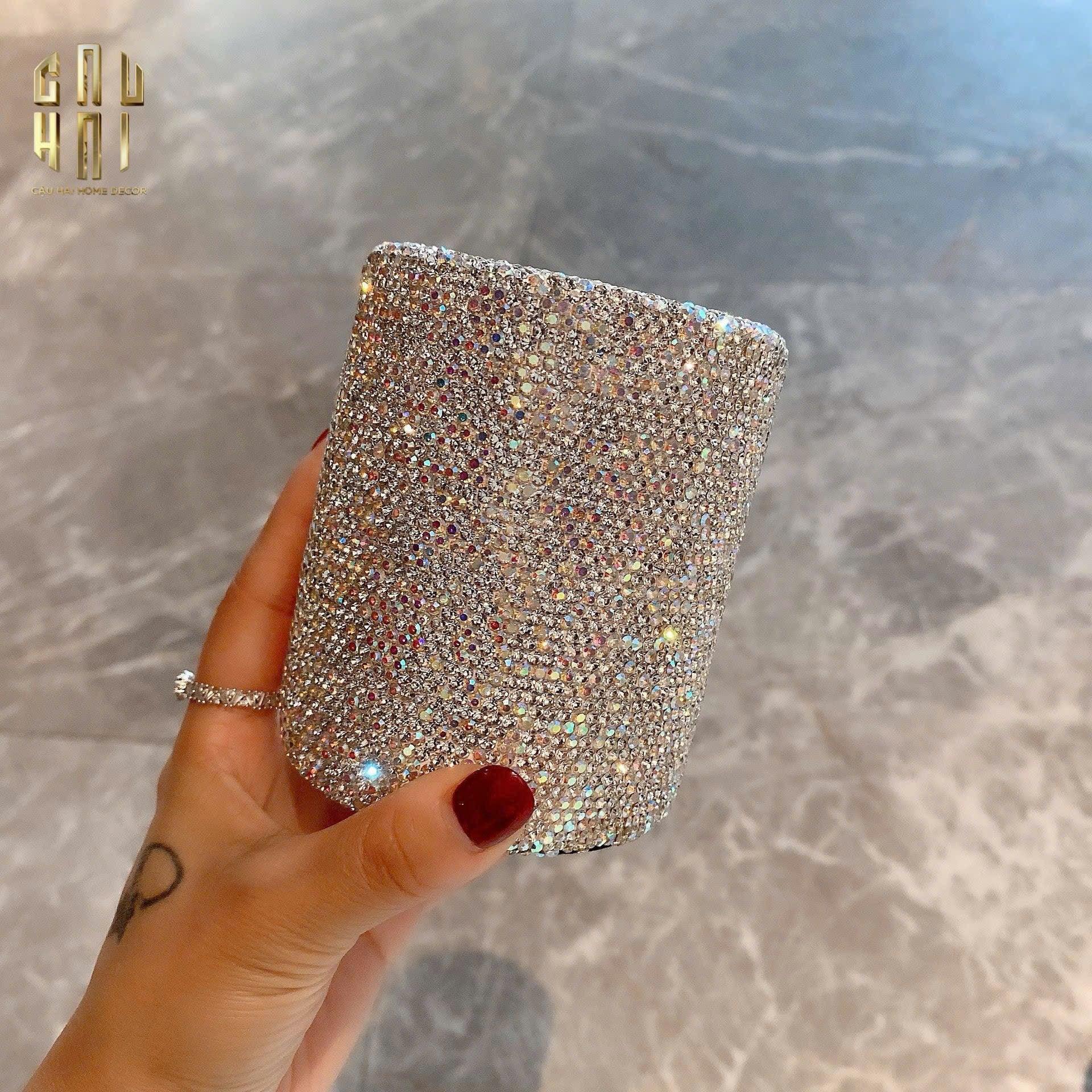 LỌ ĐỰNG CỌ LUNAR DIAMOND BLING BLING - CẬU HAI HOME DECOR