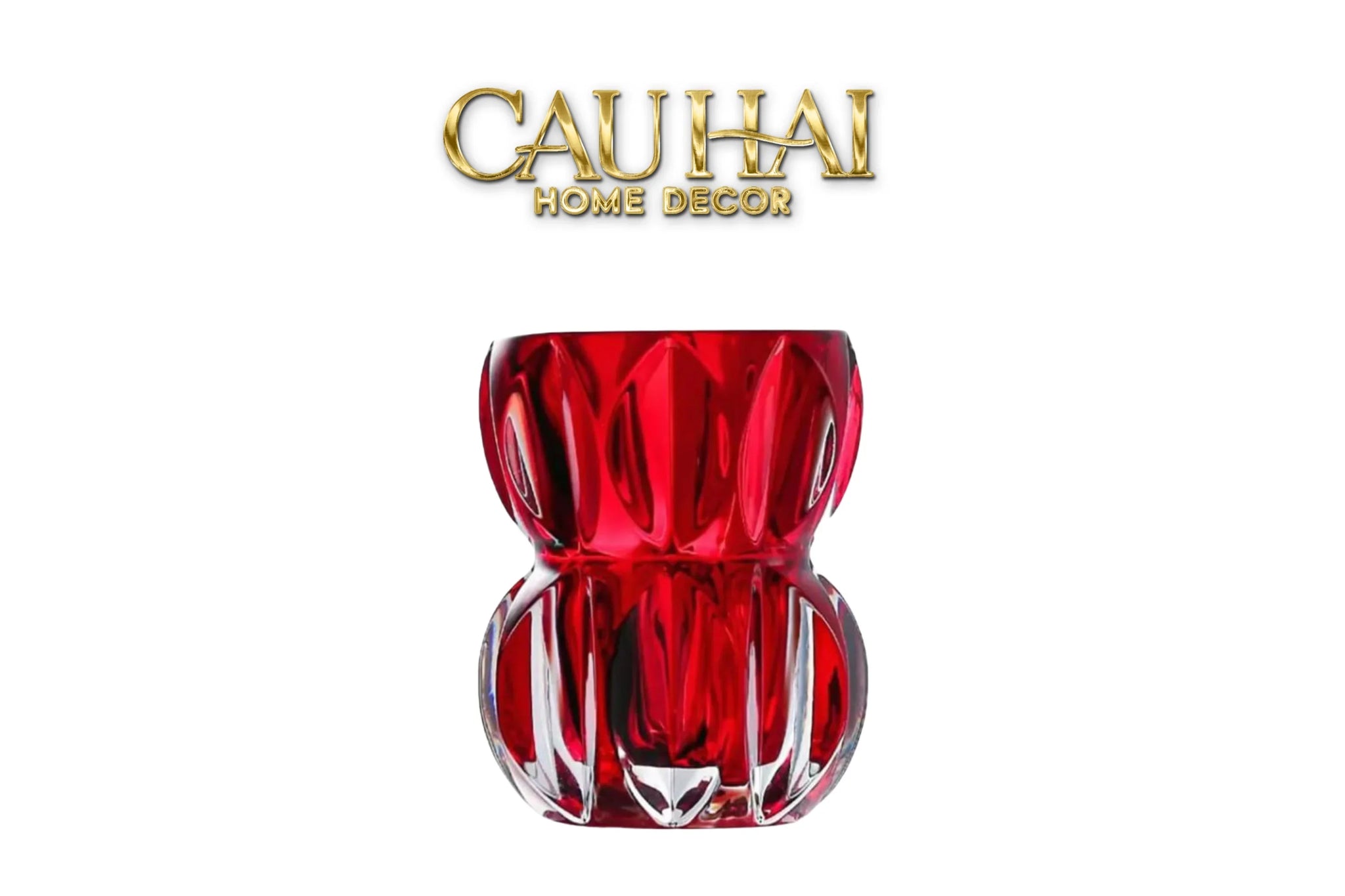 Lọ Hoa Pha Lê Ruby Cristalleries Vase 18cm-CẬU HAI HOME DECOR