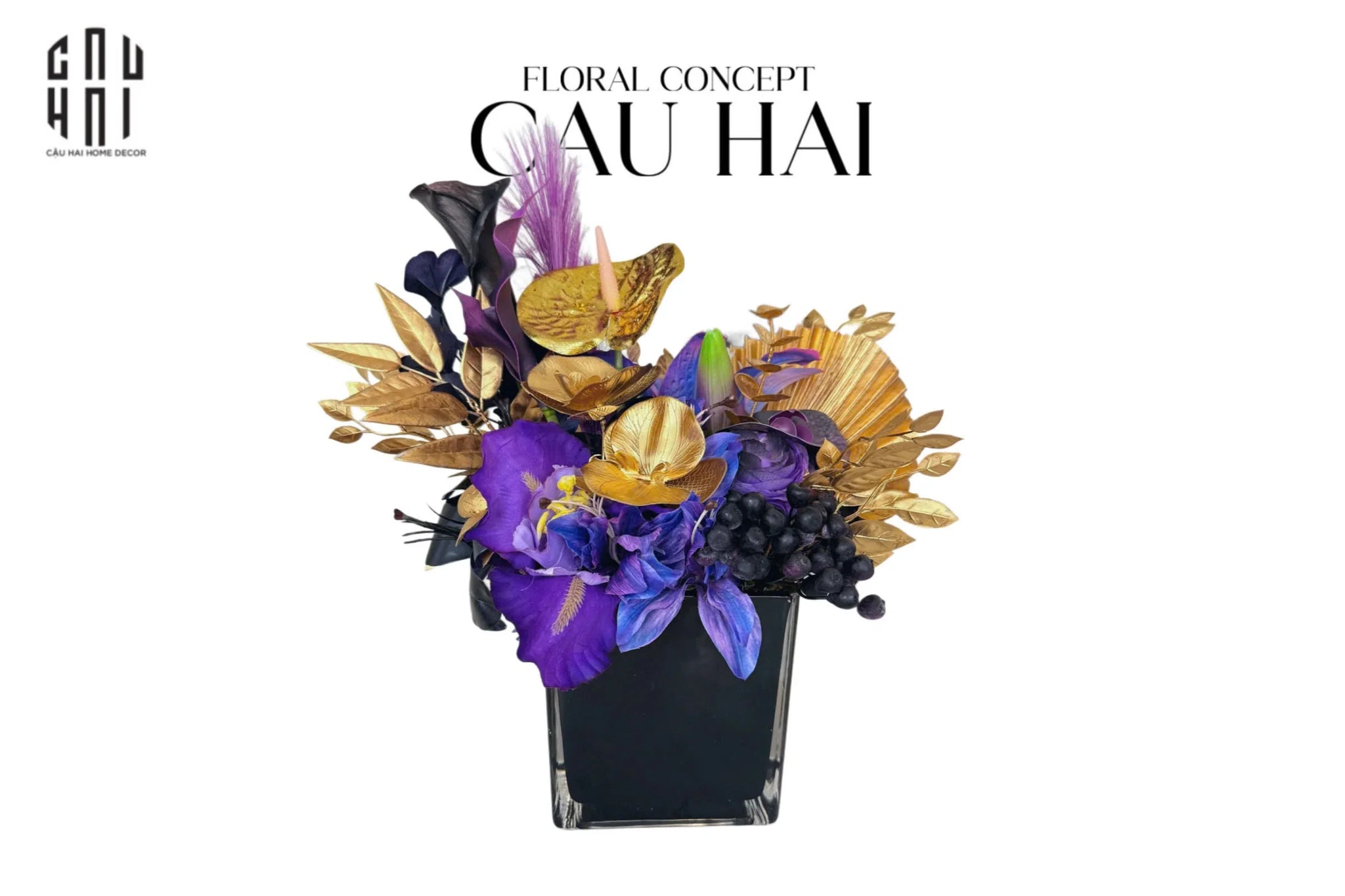 LỌ HOA VELVET MIDNIGHT - CẬU HAI HOME DECOR