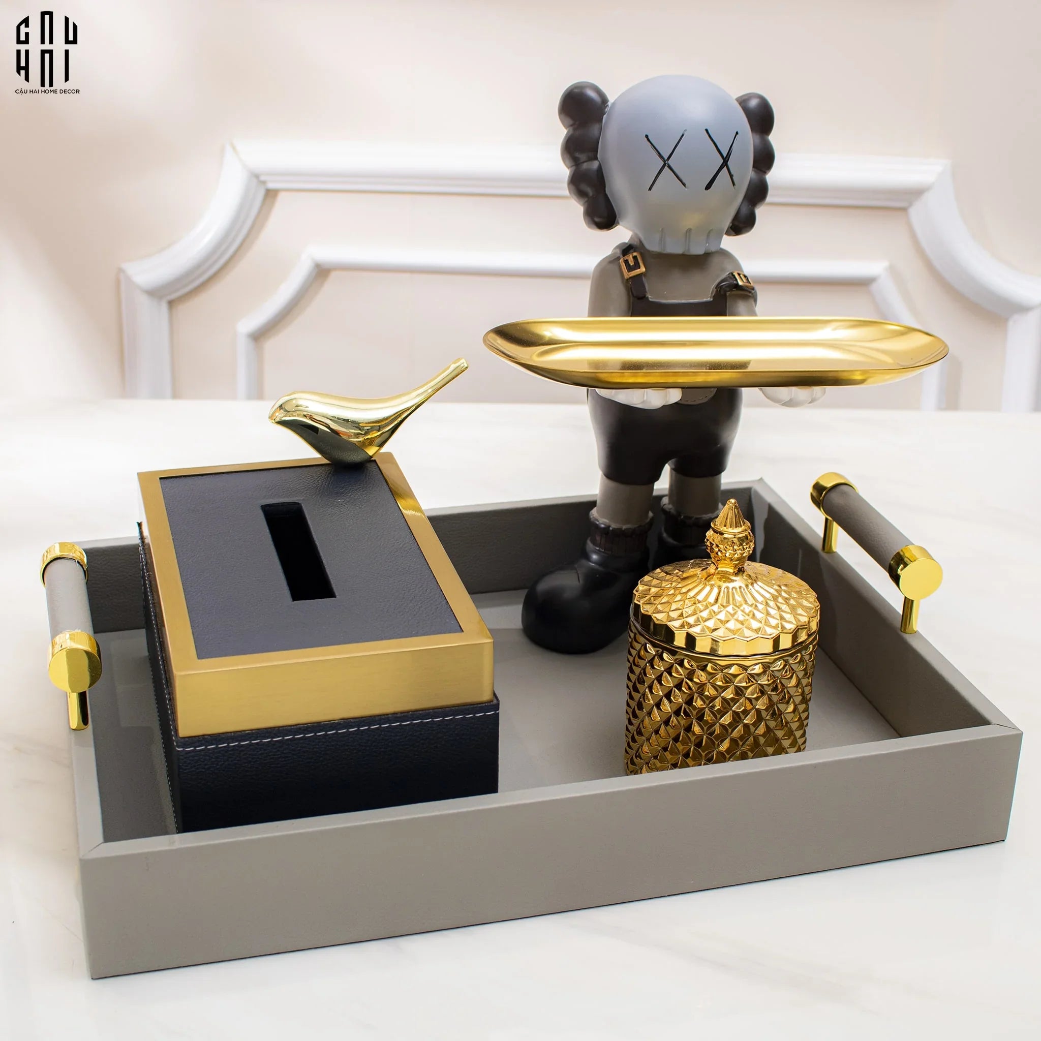 Lọ Kẹo / Candy Box Golden Premium - Éclat Bonbonnière 8.5x14.5-CẬU HAI HOME DECOR