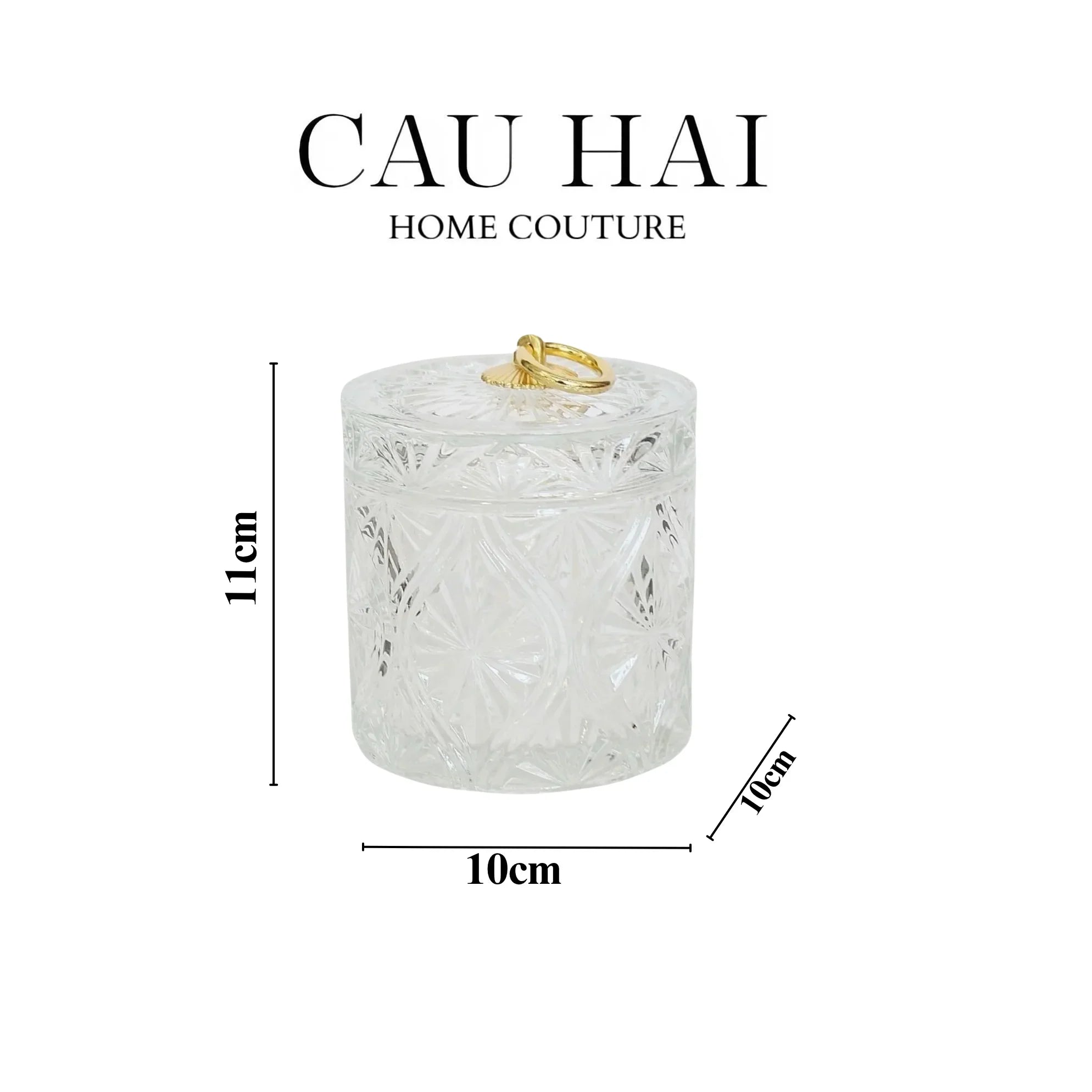 LỌ KẸO CRYSTAL SEASHELL RING JAR - CẬU HAI HOME DECOR