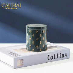 Lọ Kẹo Gốm Sứ Holiday Seasons Golden Fêtes Art Canister 8.5x14-CẬU HAI HOME DECOR