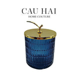 LỌ KẸO MIDNIGHT BLUE CRYSTAL - GOLDEN TWIG JAR - CẬU HAI HOME DECOR