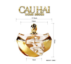 Lọ Kẹo Pha Lê Mạ Vàng Crown Of Aurora Cristalleries Bonbonnière 16x17.5 W1.3Kg-CẬU HAI HOME DECOR