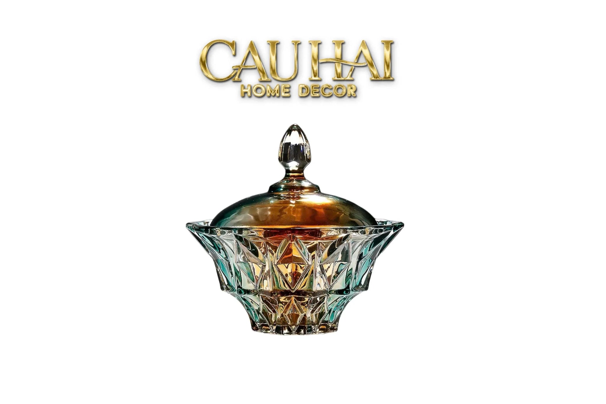Lọ Kẹo Pha Lê Ngũ Sắc Arc-En-Ciel Orbe De Sceptre Cristalleries Candy Bonbonnière 19x19.5-CẬU HAI HOME DECOR