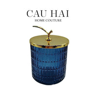 Lọ Kẹo Thuỷ Tinh Blue Ocean Cristalleries - Golden Twig Bonbonnière-CẬU HAI HOME DECOR