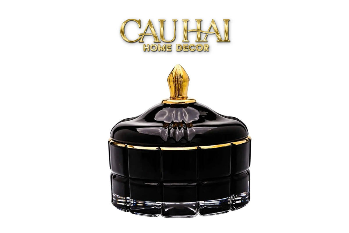 Lọ Kẹo Thuỷ Tinh Castle Wall Cyan / Savior-Lọ kẹo Canister Bonbonnière-Đối tác tại Trung Quốc theo từng đơn đặt hàng-CẬU HAI HOME DECOR