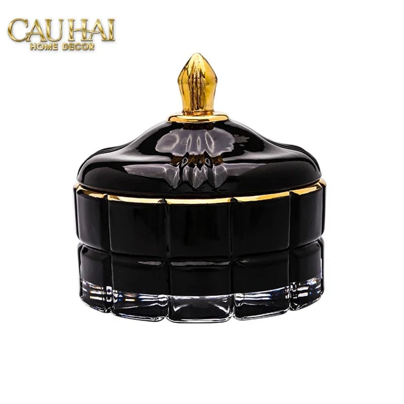 Lọ Kẹo Thuỷ Tinh Castle Wall Cyan / Savior-Lọ kẹo Canister Bonbonnière-Đối tác tại Trung Quốc theo từng đơn đặt hàng-CẬU HAI HOME DECOR