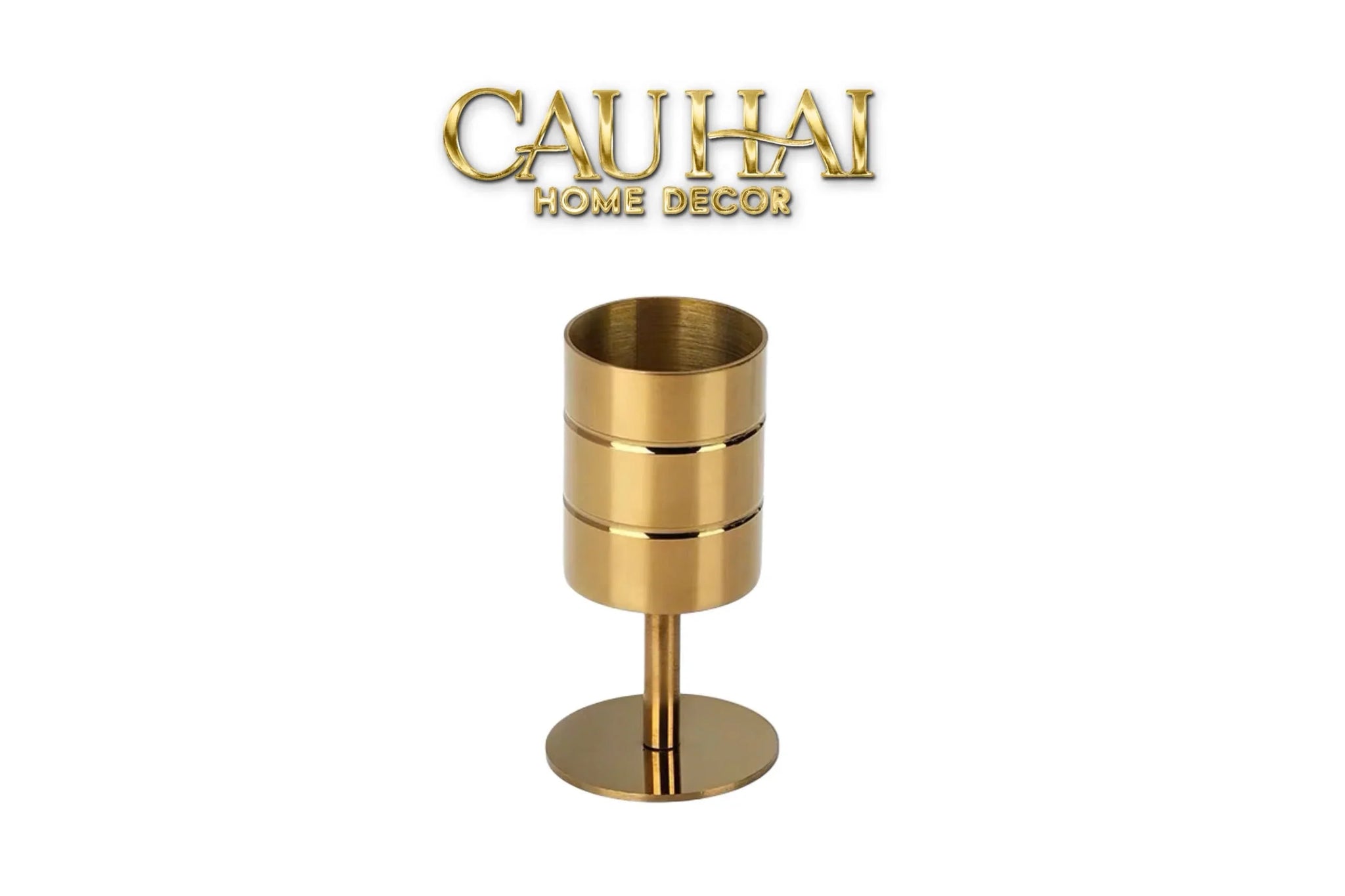 Lọ Muỗng Golden Cannon Stemware Dessert Spoon Holder-CẬU HAI HOME DECOR