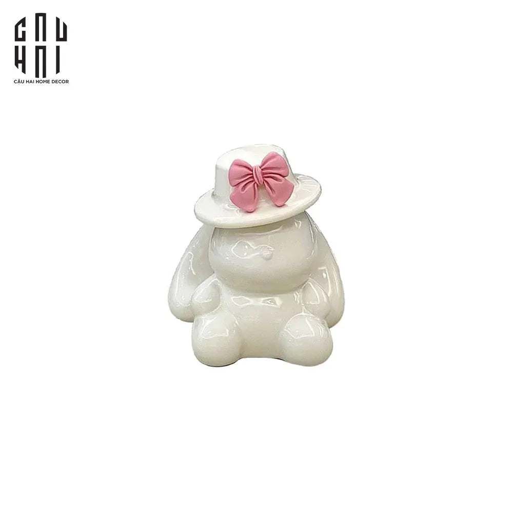 LỌ TĂM CERAMIC BUNNY HAT - CẬU HAI HOME DECOR