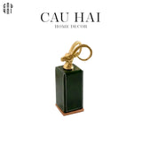 HOME COUTURE - LỌ TĂM LUX LEATHER OAKWOOD - THE CHARMING-CẬU HAI HOME DECOR
