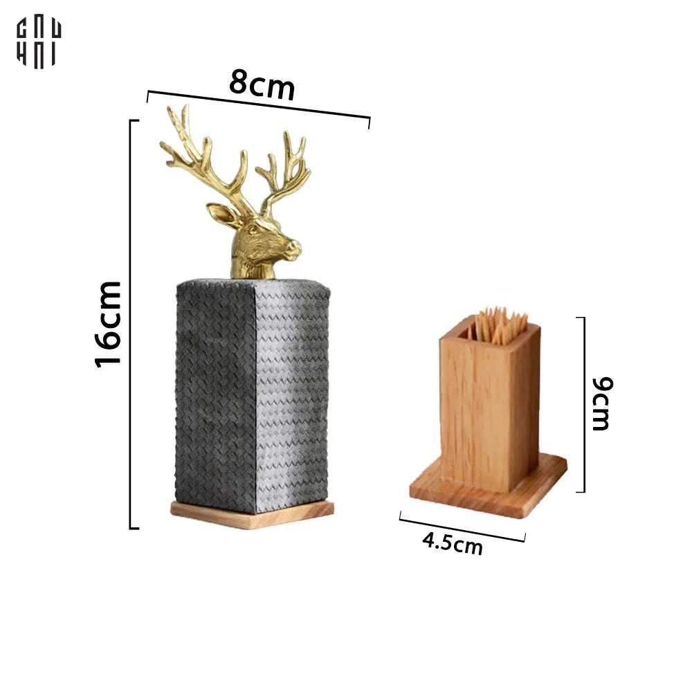 HOME COUTURE - LỌ TĂM OAKWOOD LUX LEATHER - GRIS ELK - CẬU HAI HOME DECOR