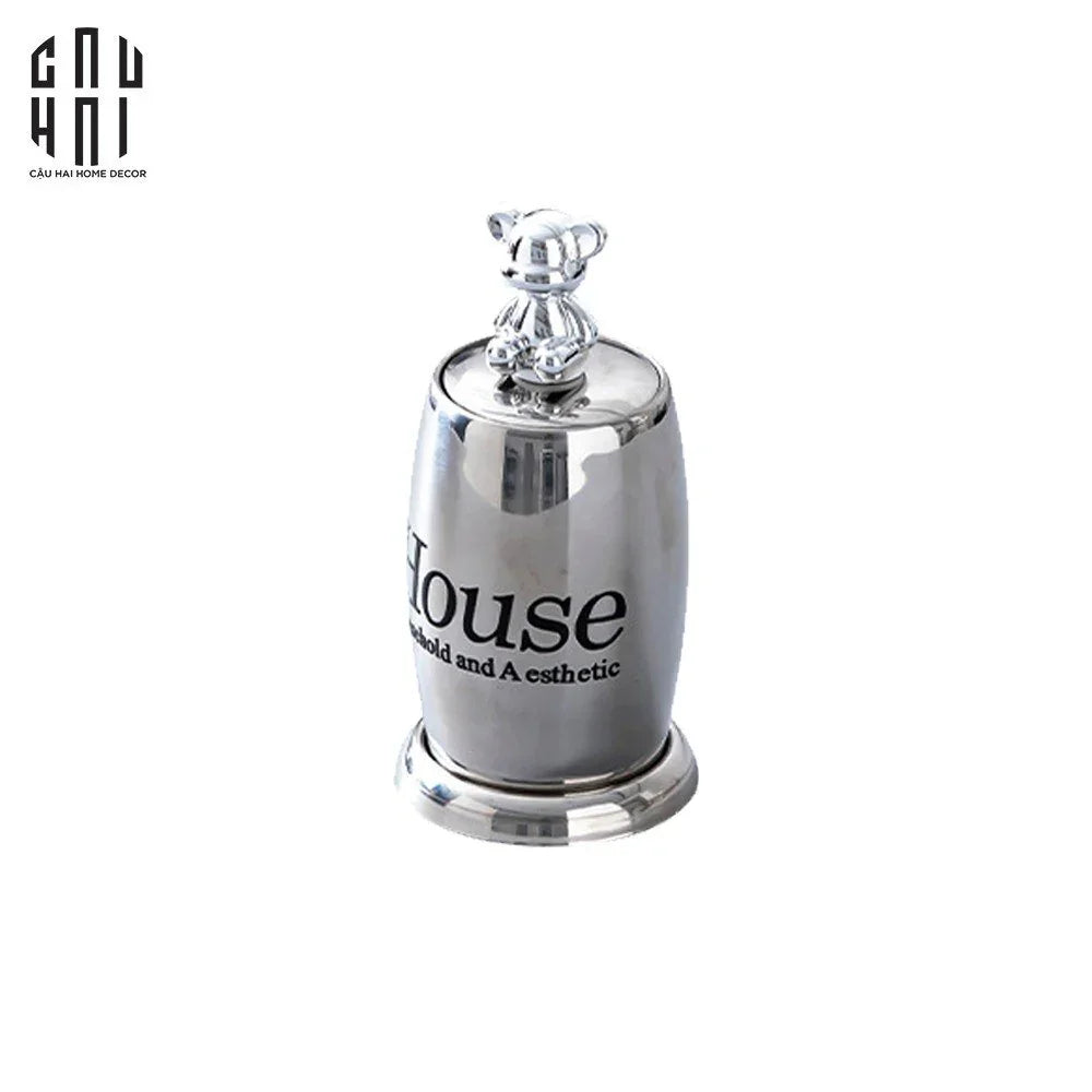 LỌ TĂM SILVER TEDDY OVAL - CẬU HAI HOME DECOR