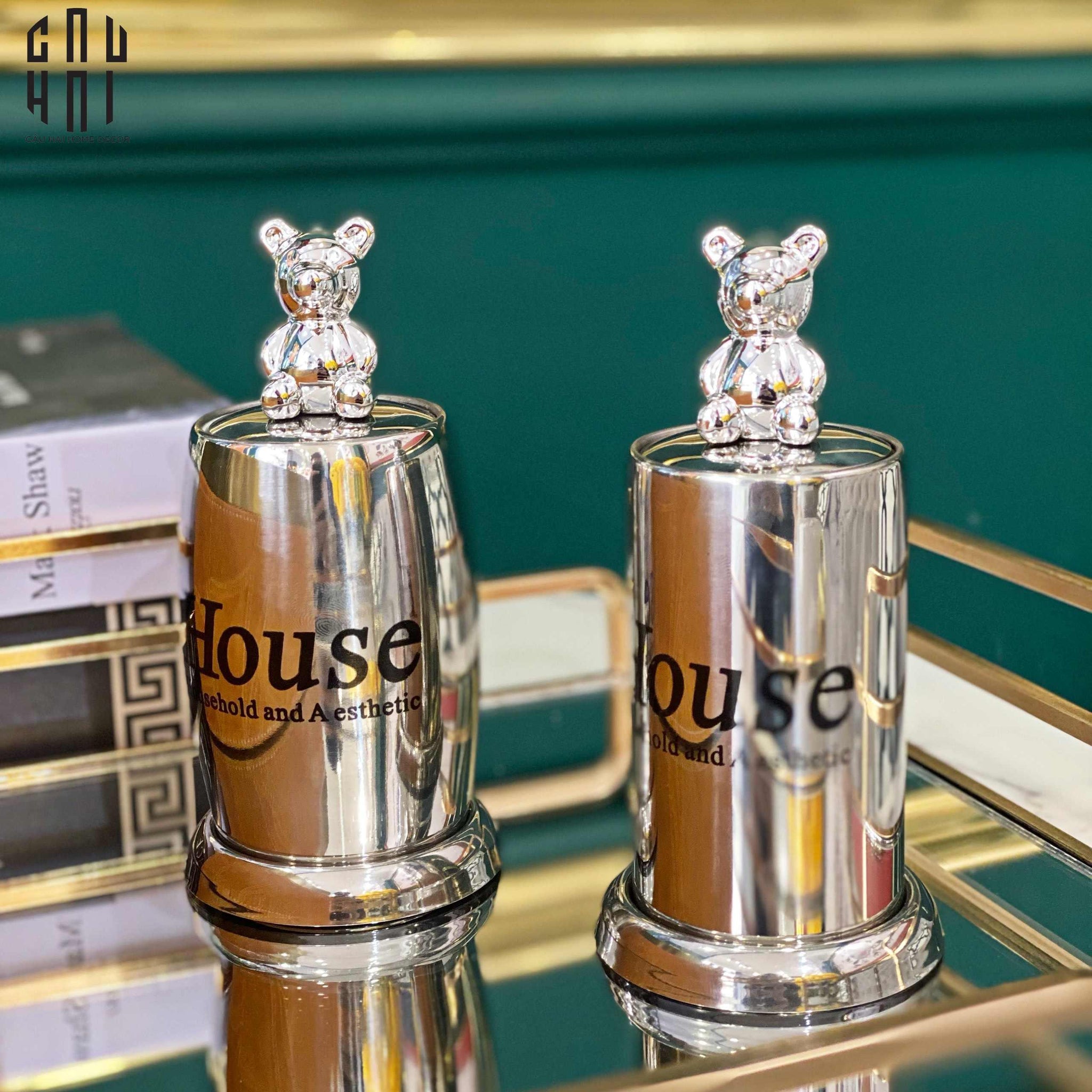 LỌ TĂM SILVER TEDDY OVAL - CẬU HAI HOME DECOR