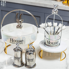 Lọ Tăm Silver Teddy Oval-CẬU HAI HOME DECOR