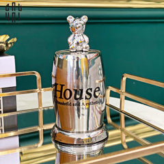 Lọ Tăm Silver Teddy Oval-CẬU HAI HOME DECOR