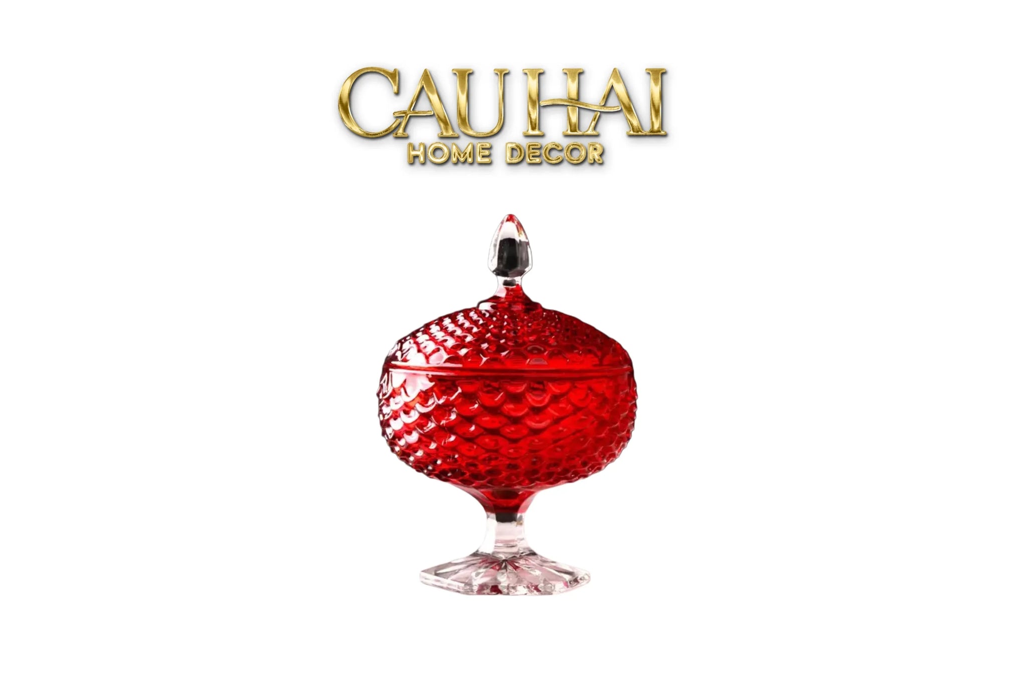 Lọ Thuỷ Tinh Lollipop Ruby Bonbonnière 16x25-CẬU HAI HOME DECOR