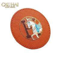 Lót Ly Da Héritage Équestre Signature O Leather Glasses Coaster D10-CẬU HAI HOME DECOR