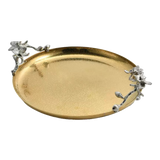 Maison Elysian Couture - Khay Tròn Đồng Platinum Cataleya Indira Brasson Decorative Trays 27x30x8-KHAY TRANG TRÍ-CẬU HAI HOME DECOR-CẬU HAI HOME DECOR