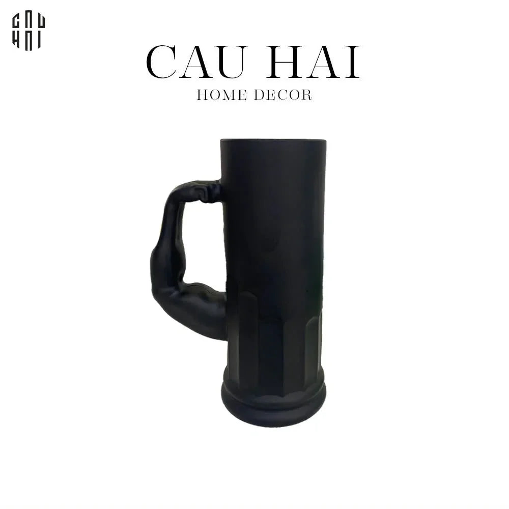 LY BIA THUỶ TINH BLACK HERCULES 600ML SS25 - CẬU HAI HOME DECOR