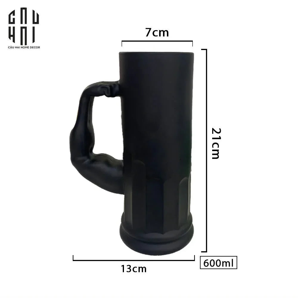 LY BIA THUỶ TINH BLACK HERCULES 600ML SS25 - CẬU HAI HOME DECOR