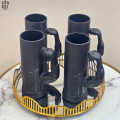 Ly Bia Thuỷ Tinh Đen Mờ - Black Hercules Arm 13x21 600Ml-CẬU HAI HOME DECOR